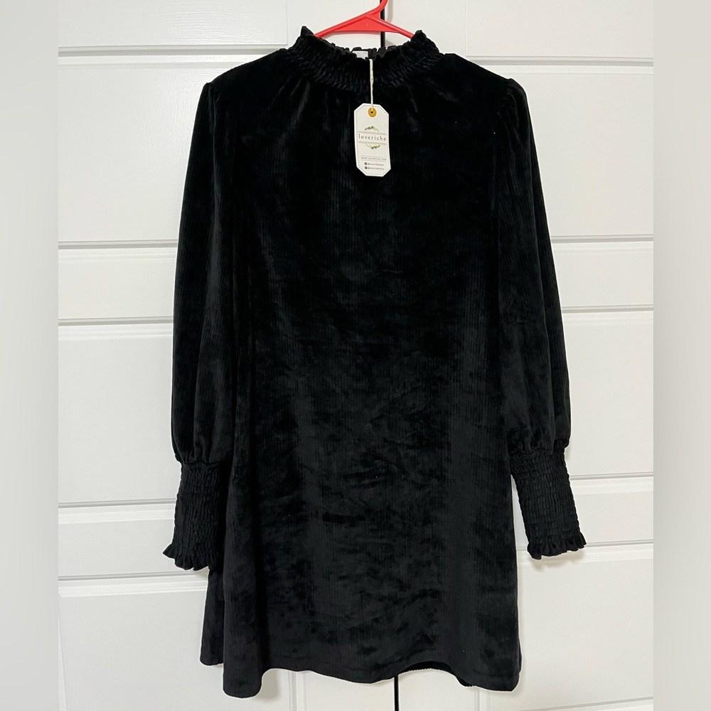 Black Velvet High neck dress